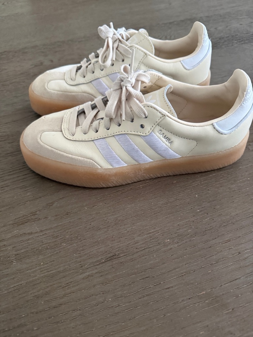 Adidas Samba Cream Upper with Gum Sole